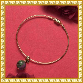 Ji Qing Tang Crimson Spark Crystal Bracelet Ruby in Zoisite - # Health Health