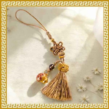 Ji Qing Tang Moky Quartz Pendant of Golden Fortune & Blessings Health