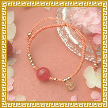 Ji Qing Tang Rhodochrosite Bracelet Vajra Knot of Good Fortune - # Love Love