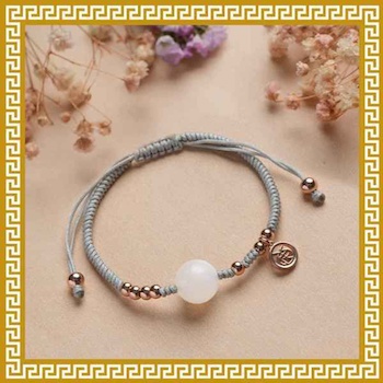 Ji Qing Tang Moonstone Bracelet Vajra Knot of Good Fortune - # Multi Multi