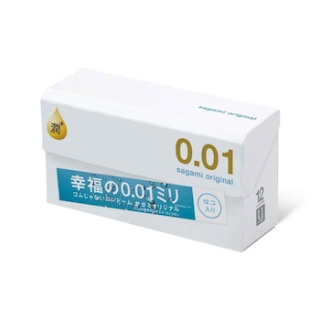 Sagami Original 0.01 Extra Lubricated 12's Pack PU Condom 12