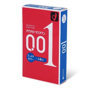 Okamoto 0.01 Plenty of Jelly 3's Pack PU Condom 3 pcs
