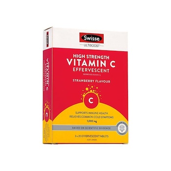 Swisse Swisse Vitamin C 1000mg Effervescent Tablets Strawberry Flavor 60 Tablets