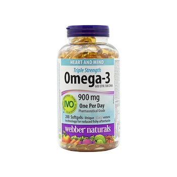 Webber naturals webber naturals 超浓缩三倍强效型奥米加3鱼油 200capsules
