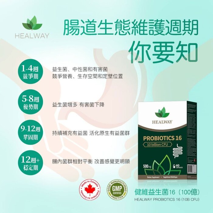 힐웨이 Healway Healway Probiotics 16 （60 capsules)  Product Thumbnail