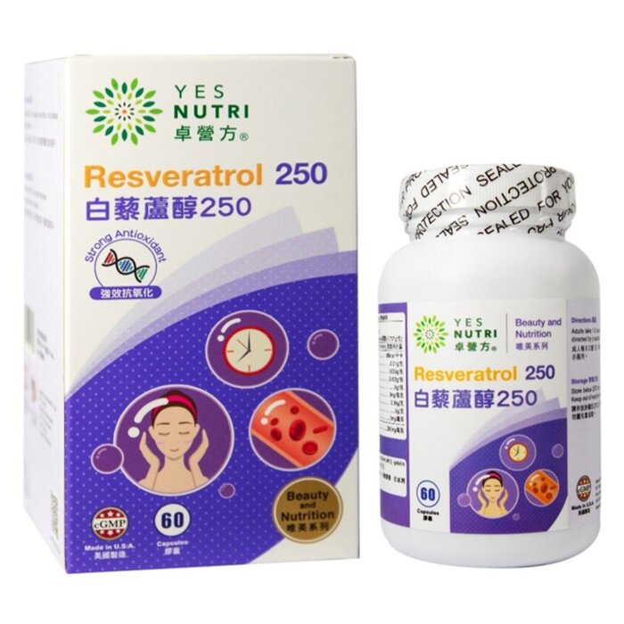 YesNutri Resveratrol 250mg 60'S  Product Thumbnail