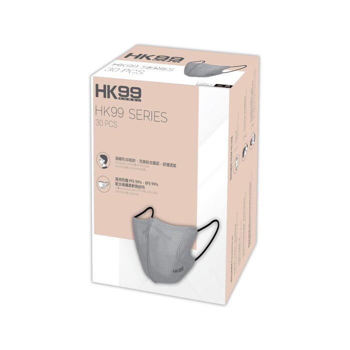 HK99 HK99 (Normal Size) 3D MASK (30 pieces) Grey   Product Thumbnail