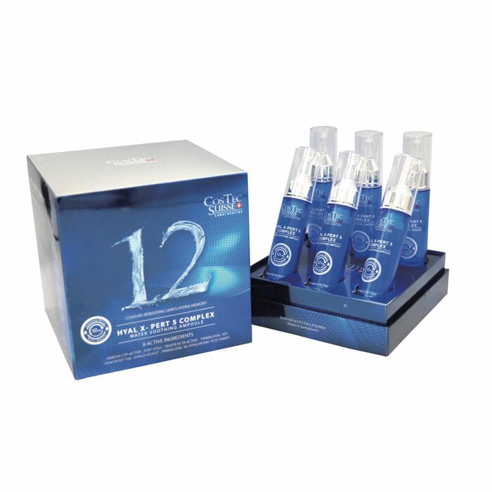 Costec Suisse Hyal X-Pert 5 Complex Water Soothing Serum Ampoule (Moisturising, Rejuvenating, Brightening) (e5ml Ampoule/6 Ampoules per Box) CT002 Fixed SizeProduct Thumbnail