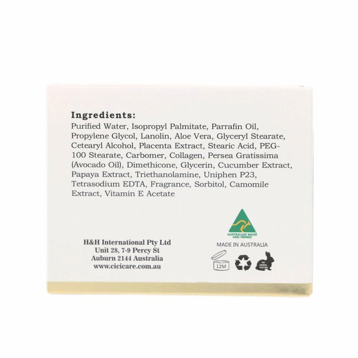 Cici Care Placenta Moisturising Cream (Cucumber Extract) (Brightening, Lighten Melanin, Improve Complexion, Moisturize) (e100g) CC012 Fixed Size