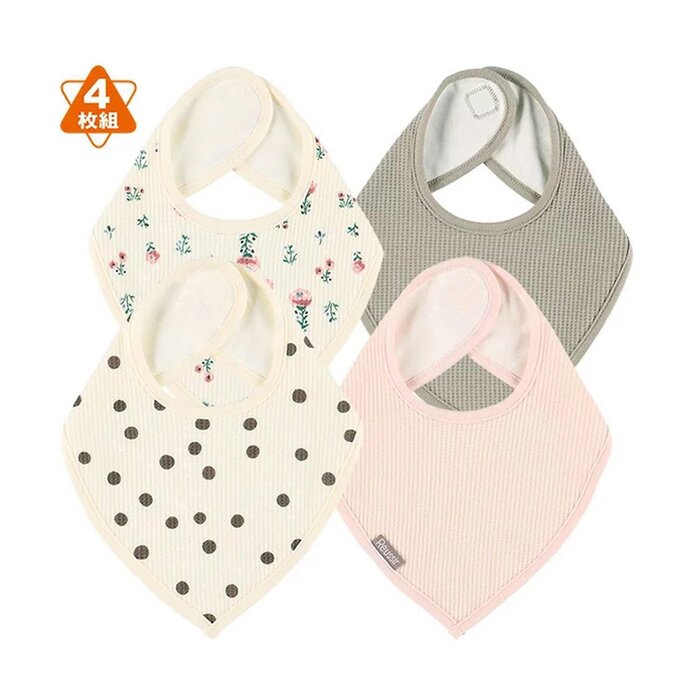 NISHIMATSUYA Nishimatsuya baby bib (Dots, Flowers, Plain) 4P Fixed SizeProduct Thumbnail
