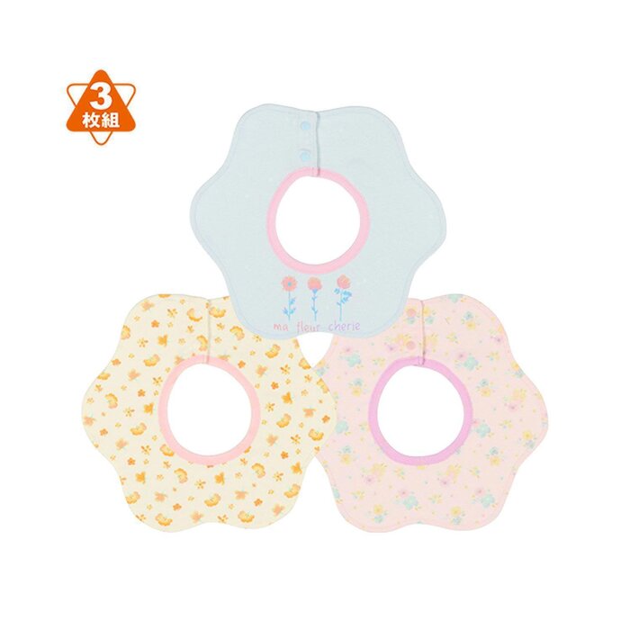 NISHIMATSUYA Nishimatsuya Flower Shaped baby bib 3P Fixed SizeProduct Thumbnail