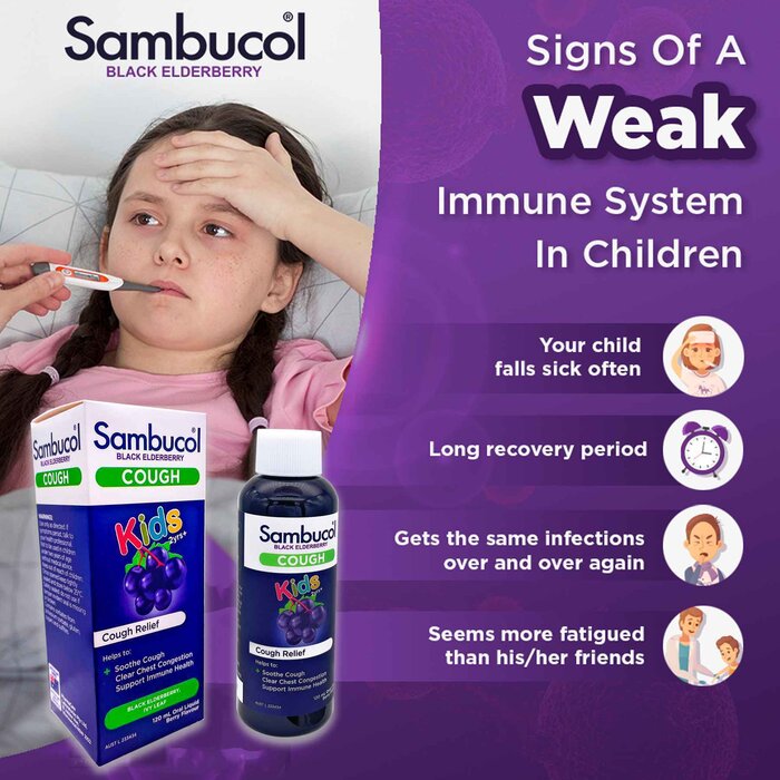 Sambucol Black Elderberry Kids Cough Liquid 120mlProduct Thumbnail