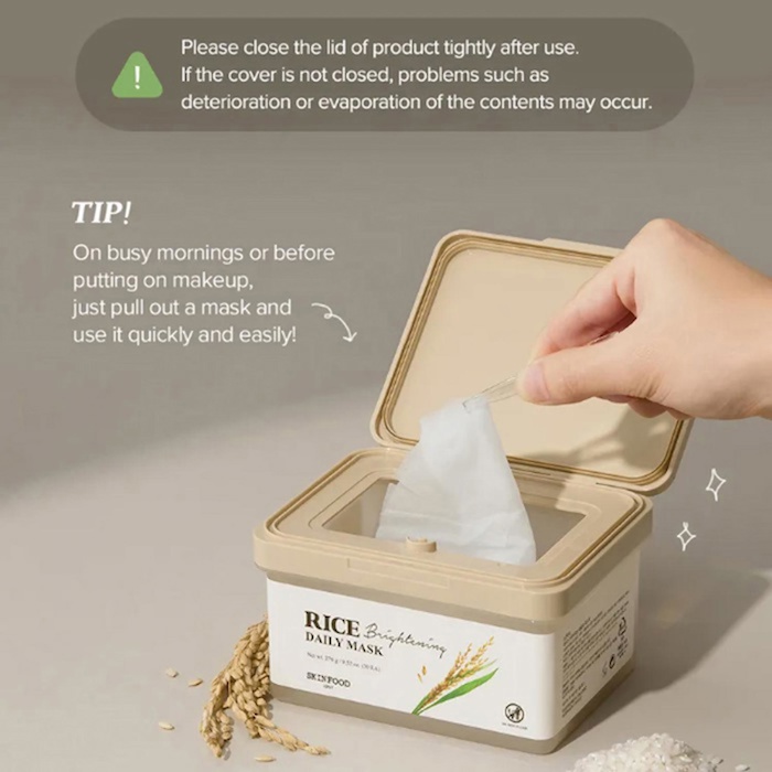 SkinFood Rice Daily Brightening Exfoliating Cleanser Mask 30 sheetsProduct Thumbnail
