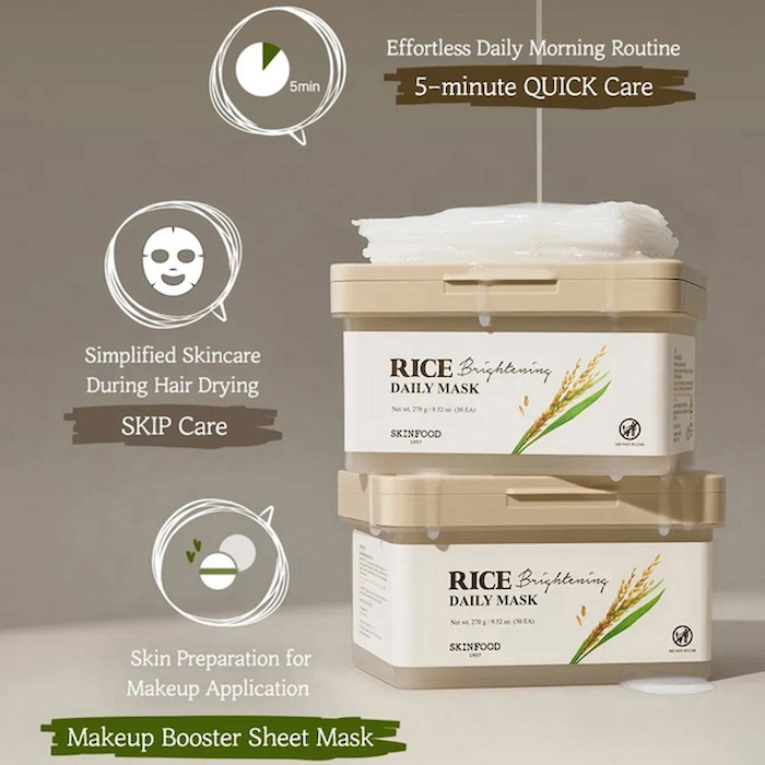 SkinFood Rice Daily Brightening Exfoliating Cleanser Mask 30 sheetsProduct Thumbnail