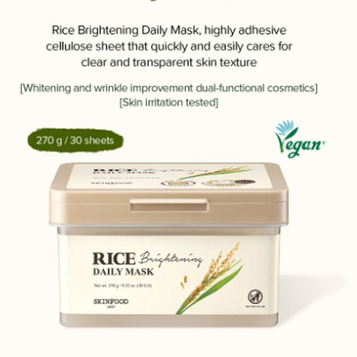 SkinFood Rice Daily Brightening Exfoliating Cleanser Mask 30 sheetsProduct Thumbnail