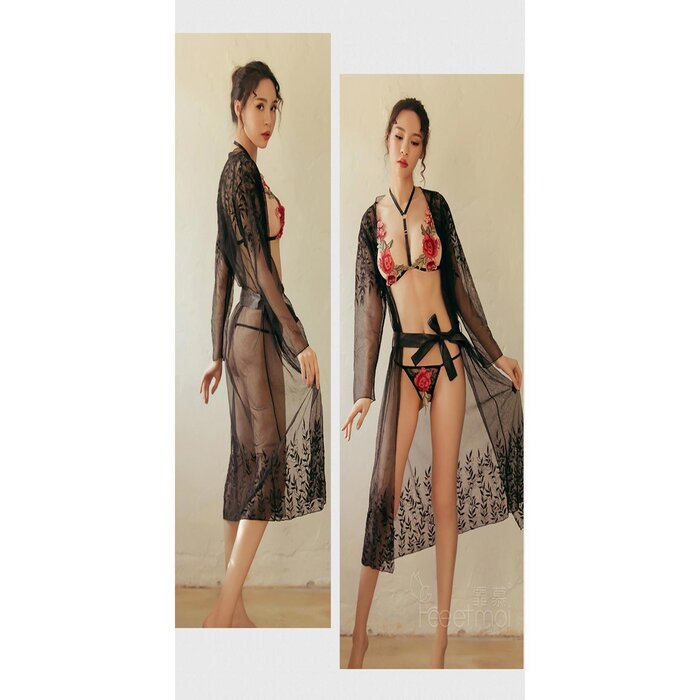 Fee et moi Rose Embroidered Bikini Set Fixed SizeProduct Thumbnail