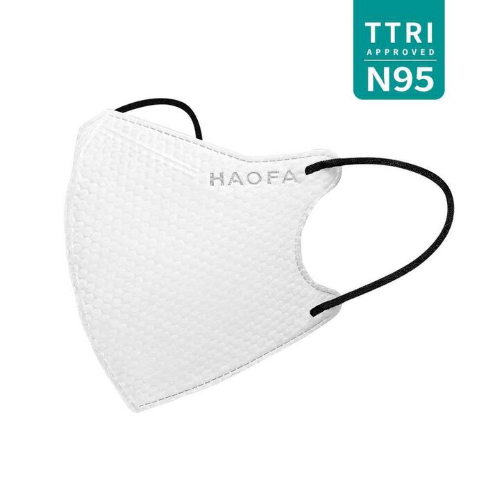 HAOFA 3D氣密型立體醫療口罩（台灣N95規格）雪狐白色| 30片 升級版 M Size Fixed SizeProduct Thumbnail
