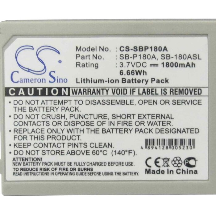Samsung CS-SBP180A - replacement battery for SAMSUNG Fixed sizeProduct Thumbnail