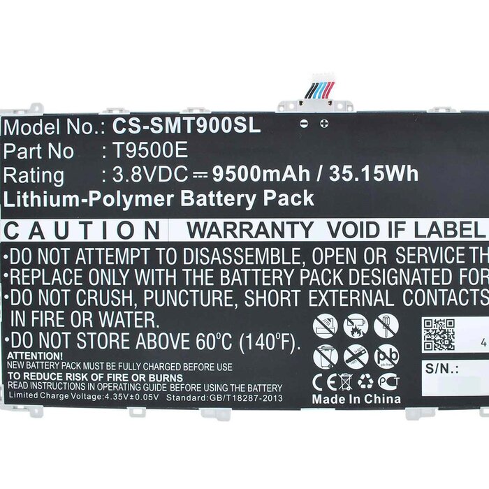 Samsung CS-SMT900SL - replacement battery for SAMSUNG Fixed sizeProduct Thumbnail