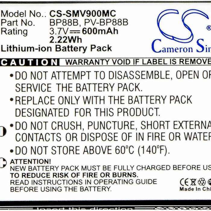Samsung CS-SMV900MC - replacement battery for SAMSUNG Fixed sizeProduct Thumbnail
