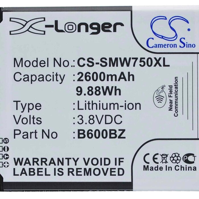 Samsung CS-SMW750XL - replacement battery for SAMSUNG Fixed sizeProduct Thumbnail