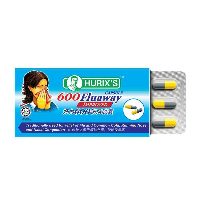 Hurix's Hurix's 600 Fluaway Capsule Improved 9's x 12blisterProduct Thumbnail