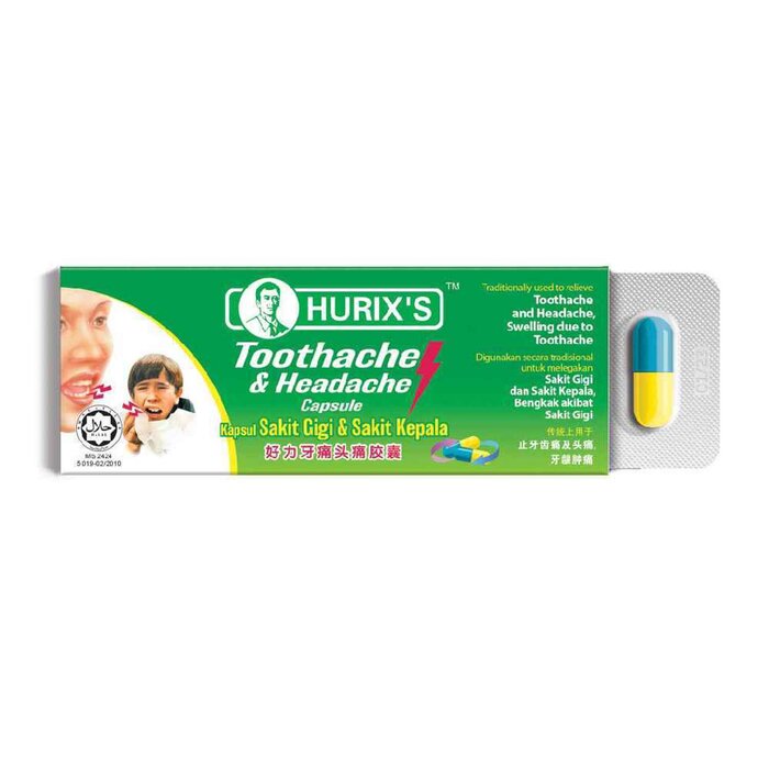 Hurix's Hurix's Toothache & Headache Capsule 6's x 12blisterProduct Thumbnail