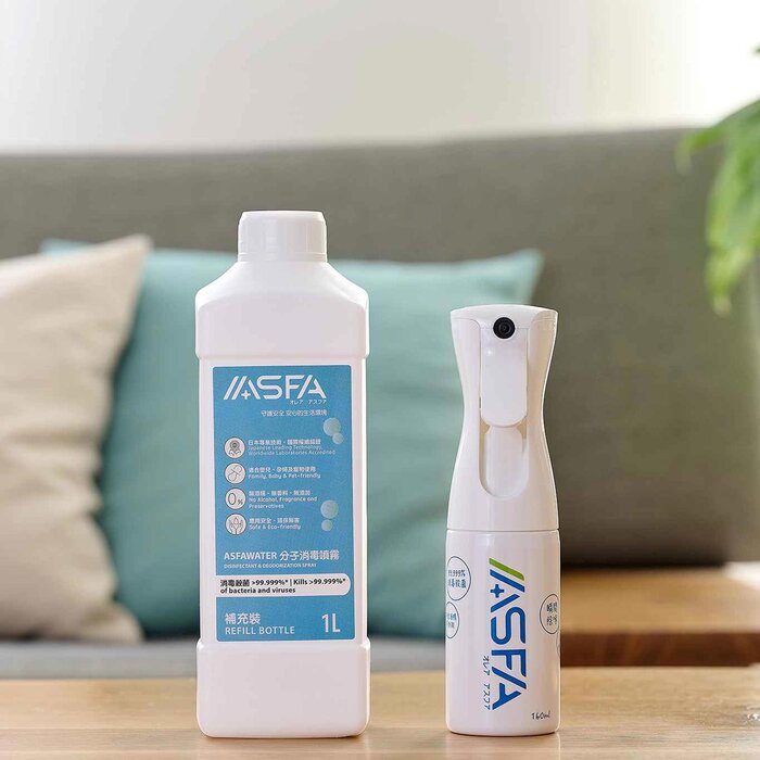 ASFAWATER 阿斯發生物科技香港有限公司 分子消毒噴霧 │ 補充裝【1L】+ 高壓噴霧瓶【160ml】 Fixed SizeProduct Thumbnail