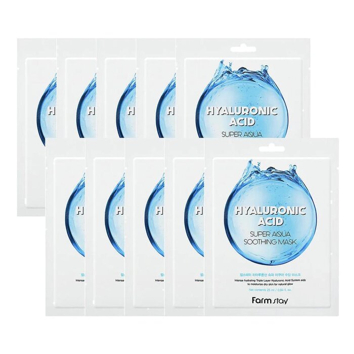 Farm Stay Hyaluronic Acid Super Aqua Soothing Mask 10pcsProduct Thumbnail