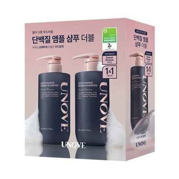 UNOVE Deep Damage Repair Shampoo Gift Set(Sweet Breeze 500g*2) 500+500gProduct Thumbnail