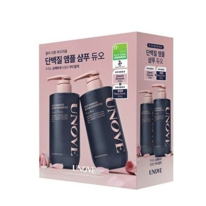 UNOVE Deep Damage Repair Shampoo Gift Set(Rosy Aura 500g+ Sweet Breeze 500g) 500g x2Product Thumbnail