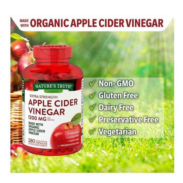 NATURE'S TRUTH Apple Cider Vinegar 1200 mg 180  CapsulesProduct Thumbnail