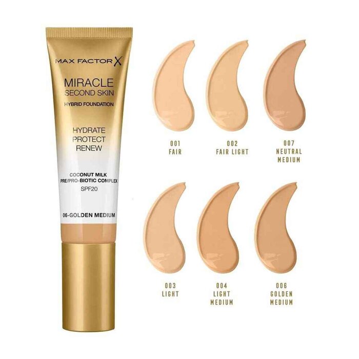 Max Factor Miracle Second Skin Hybrid Foundation SPF20 30mlProduct Thumbnail