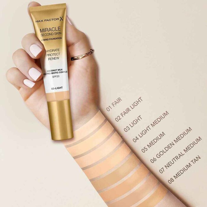 Max Factor Miracle Second Skin Hybrid Foundation SPF20 30mlProduct Thumbnail