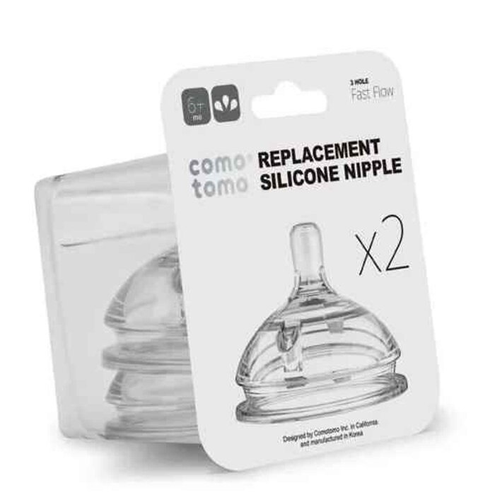 Comotomo Silicone Replacement Nipples 1 hole Medium Flow 0-3 months 2 CountProduct Thumbnail
