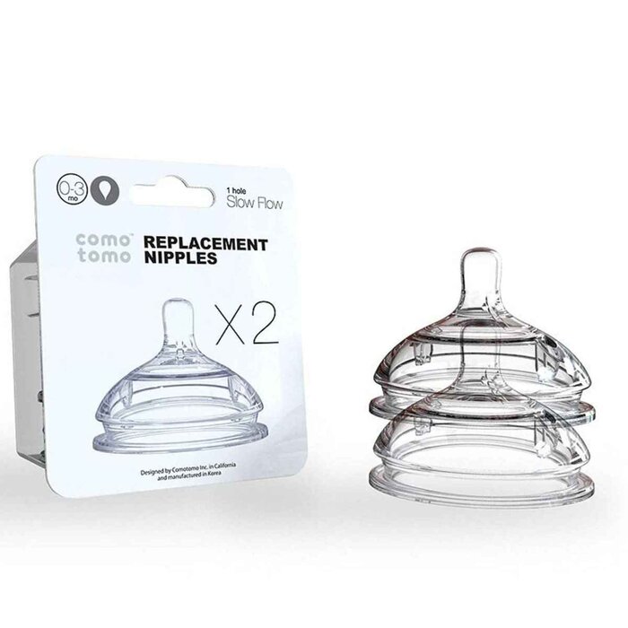 Comotomo Silicone Replacement Nipples 1 hole Medium Flow 0-3 months 2 CountProduct Thumbnail