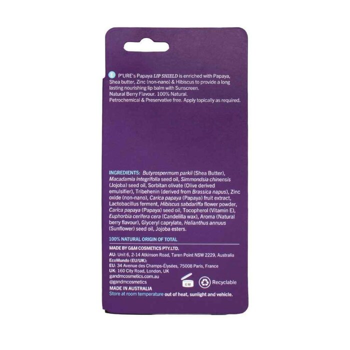 P'URE Papayacare Lip Shield 10g Fixed SizeProduct Thumbnail