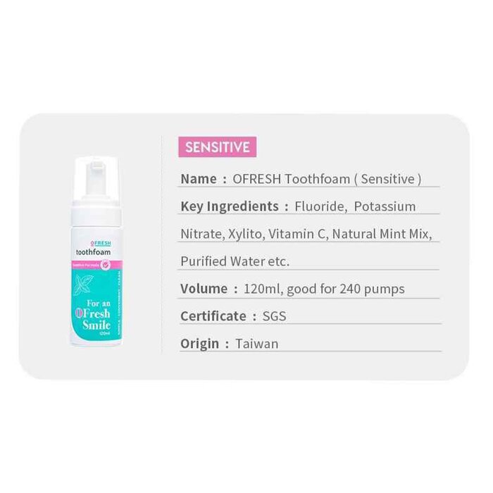 Oフレッシュ OFresh OFresh Toothfoam 120mL (Sensitive Formula) Fixed SizeProduct Thumbnail