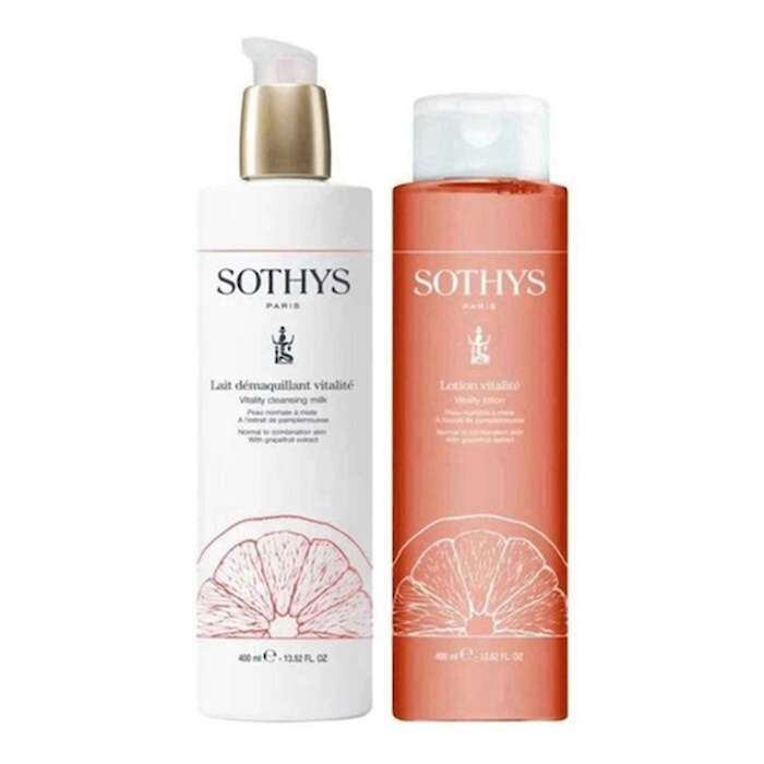 Sothys Vitality Cleansing Milk and Lotion Set (Free 15ml Cream) 2 x 400ml (15mlProduct Thumbnail