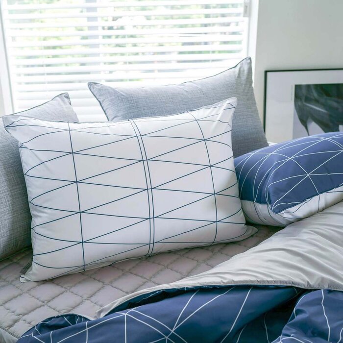 Jadaloo Anti-Dustmite Four Season Duvet Cover Set Blue Diamonds -Product Thumbnail