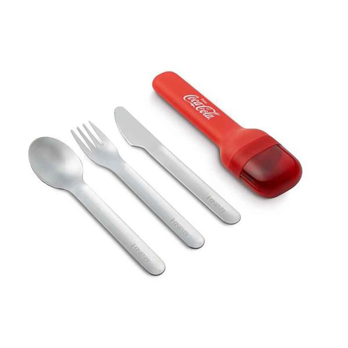 ZOKU Coca-Cola Stainless Steel Pocket Utensil Set (Includes Spoon, Fork, Knife) Fixed SizeProduct Thumbnail