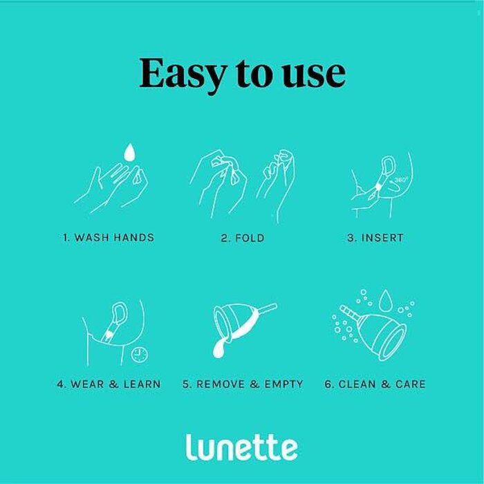 Lunette Menstrual Cup(Clear) - 2 sizes are available flow with Storage Pouch Model 02Product Thumbnail