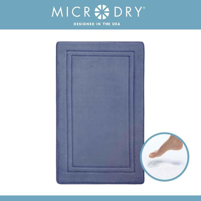 Microdry MICRODRY 記憶棉吸水快乾浴室墊 53x86cm 藍色框形紋 Fixed SizeProduct Thumbnail
