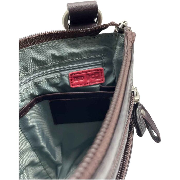 Leatheraft Cadence Business Leather Zipped Crossbody Bag(raisin) 8&quot;x 8&quot;x2.5&quot;Product Thumbnail