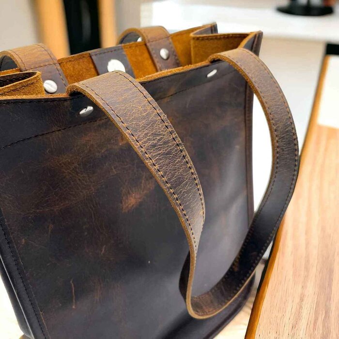 Leatheraft Cain Distressed Leather Business Casual Tote Bag(Coffee) 23.5x11.5x29cmProduct Thumbnail