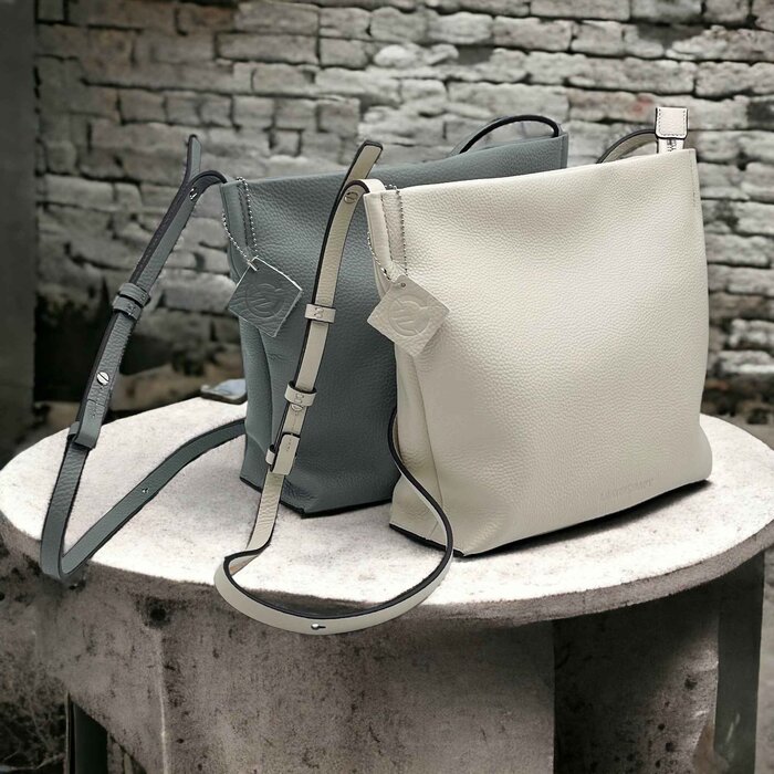 Leatheraft Calista Poppy Cowhide Crossbody Leather Bag(White) 12.2&quot;x4.3&quot;x9.3&quot;Product Thumbnail