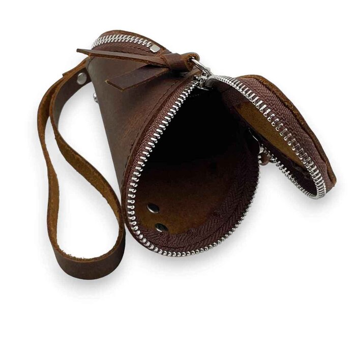 Leatheraft Calliope Distressed Business Leather Coin Pouch / Pulse(Coffee) 13x6cmProduct Thumbnail
