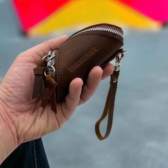 Leatheraft Calliope Distressed Business Leather Coin Pouch / Pulse(Coffee) 13x6cmProduct Thumbnail