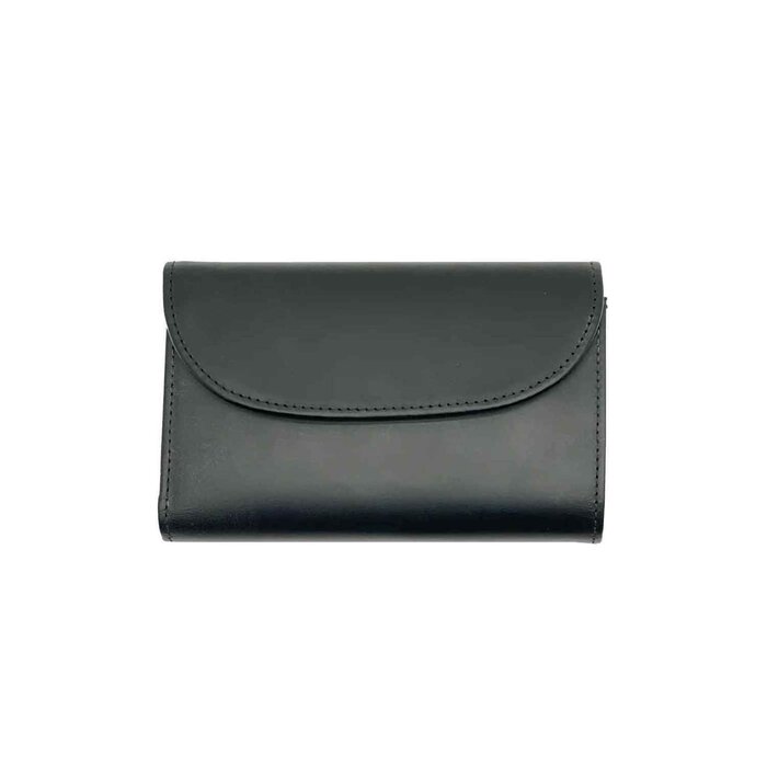 Leatheraft DANA Business Italian Bridle Leather 3 Fold Wallet With Large Coin Case(Black) 14x9.5cmProduct Thumbnail