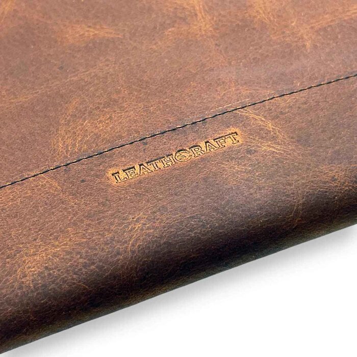 Leatheraft HALSTON Distressed Business Leather Business Portfolio Case(Coffee) 28x19.5cmProduct Thumbnail